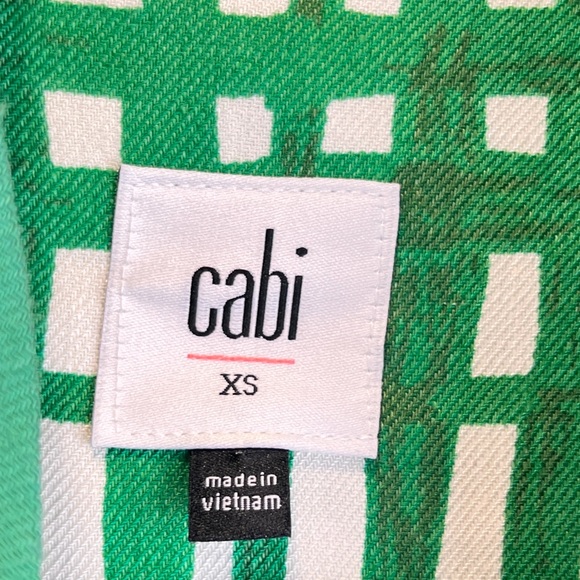 Cabi Circuit Jacket Green White Trench Coat Jacket Linen Blend Sz XS - Picture 14 of 16